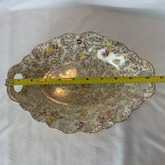 Vintage James Kent Pearl Delight Trinket Bowl Duchess Gold Trim - Picture 10 of 13